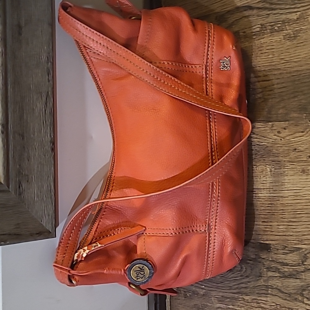 The Sak Soft  Red Leather Pebble Shoulder Bag